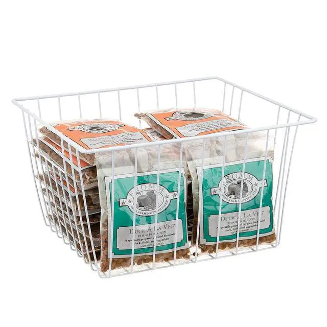 Alt view image 3 of 7 - Freezer Basket Organizer, Refrigerator Metal Wire Storage Divider, Household Container Bins with Handles for Kitchen, Pantry, Cabinet, Closets - Pearl White (6, 11in x 10in x 5.5in)