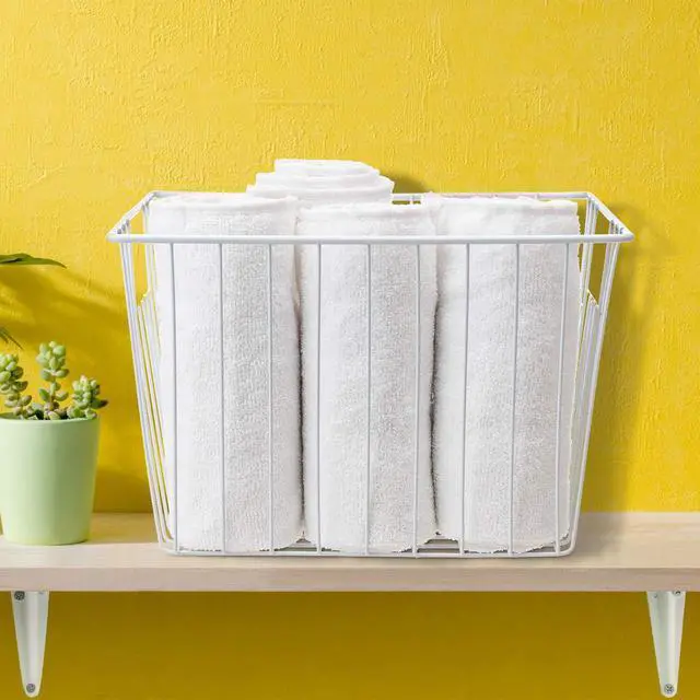 Alt view image 6 of 7 - Freezer Basket Organizer, Refrigerator Metal Wire Storage Divider, Household Container Bins with Handles for Kitchen, Pantry, Cabinet, Closets - Pearl White (6, 11in x 10in x 5.5in)