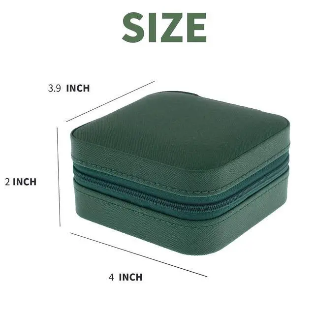 Alt view image 3 of 7 - Travel Jewelry Case with Mirror - Small Organizer Box for Girls & Women (Green-5)