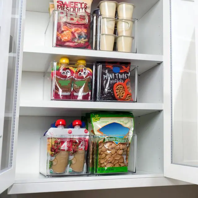 Alt view image 3 of 6 - Clear Plastic Storage Bins Perfect Kitchen Organization and Storage or Pantry Storage Fridge Organizer, Pantry Organization and Clear Storage Bins, Cabinet Organizers
