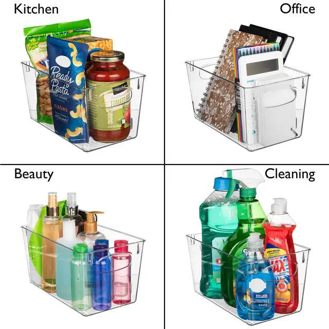 Alt view image 4 of 6 - Clear Plastic Storage Bins Perfect Kitchen Organization and Storage or Pantry Storage Fridge Organizer, Pantry Organization and Clear Storage Bins, Cabinet Organizers