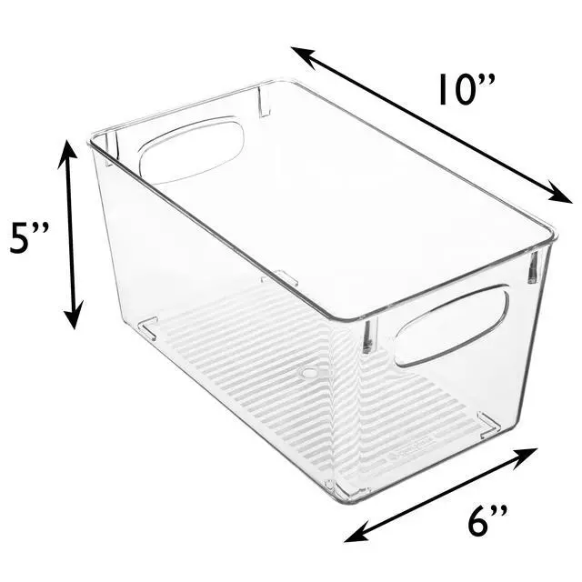 Alt view image 6 of 6 - Clear Plastic Storage Bins Perfect Kitchen Organization and Storage or Pantry Storage Fridge Organizer, Pantry Organization and Clear Storage Bins, Cabinet Organizers