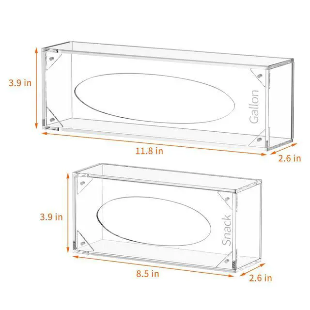 Alt view image 2 of 7 - Food Bag Storage Organizer, Acrylic Kitchen Drawer Baggie Box, Compatible with Gallon, Slider Quart, Freezer, Sandwich, Snack, Variety Size Bags, 4 separate Pack(Clear)
