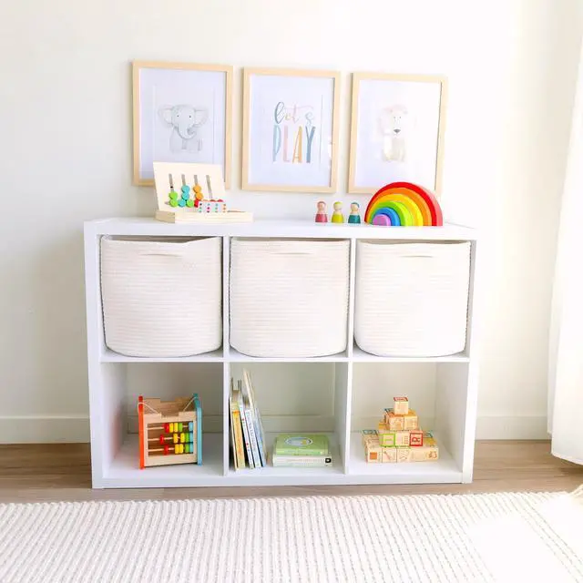 Alt view image 3 of 7 - 13 Inch Cube Storage Bins Cotton Rope Woven Baskets for Organizing 3-Pack | 13 x 13 Storage Cubes | Fabric Square Storage Baskets for Shelves Organizer, Kids Toy Bins, Closet Baby Nursery