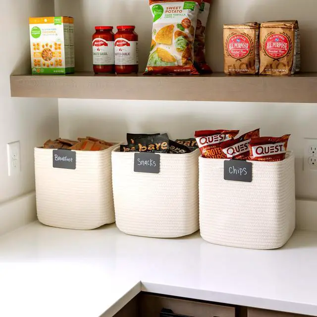 Alt view image 4 of 7 - 13 Inch Cube Storage Bins Cotton Rope Woven Baskets for Organizing 3-Pack | 13 x 13 Storage Cubes | Fabric Square Storage Baskets for Shelves Organizer, Kids Toy Bins, Closet Baby Nursery