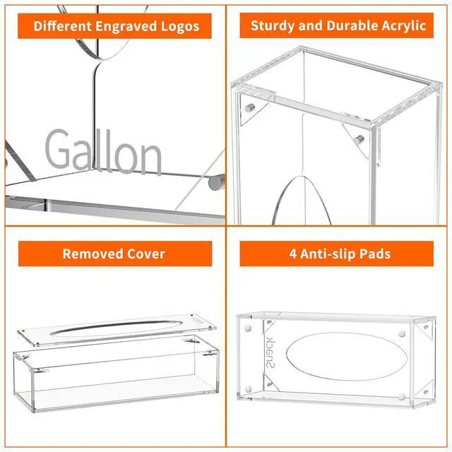 Alt view image 7 of 7 - Food Bag Storage Organizer, Acrylic Kitchen Drawer Baggie Box, Compatible with Gallon, Slider Quart, Freezer, Sandwich, Snack, Variety Size Bags, 4 separate Pack(Clear)