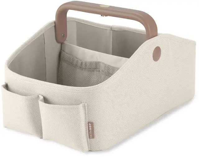 Main image of Diaper Caddy Organizer with Touch Sensor Night Light Nursery Style Oat