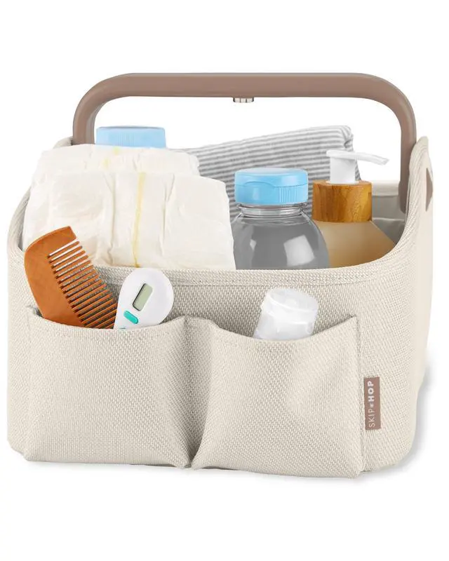 Alt view image 2 of 6 - Diaper Caddy Organizer with Touch Sensor Night Light Nursery Style Oat