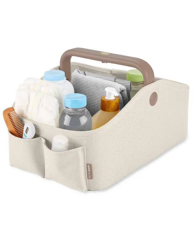 Alt view image 5 of 6 - Diaper Caddy Organizer with Touch Sensor Night Light Nursery Style Oat