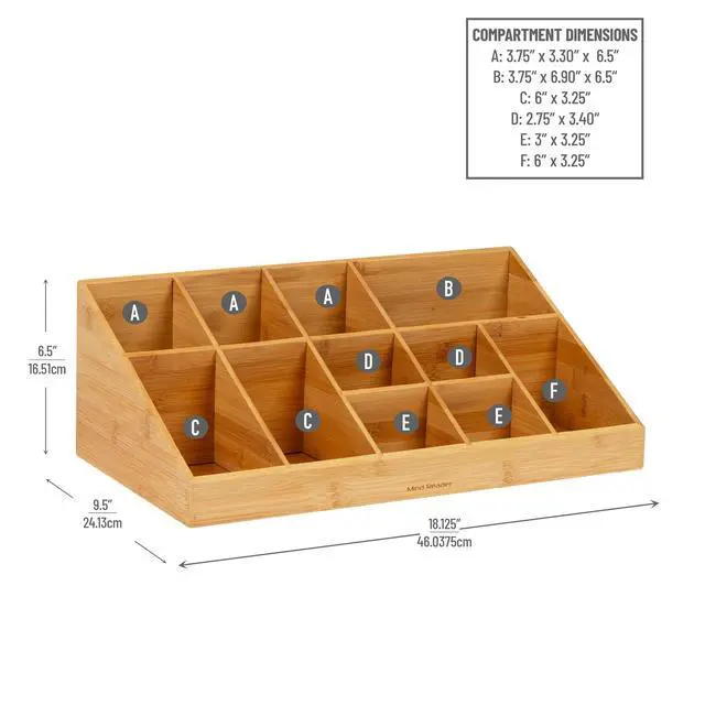 Alt view image 3 of 7 - Cup and Condiment Station, Countertop Org, Coffee Bar, Rayon from Bamboo Cup, 18.125"L x 9.5"W x 6.5"H, Brown