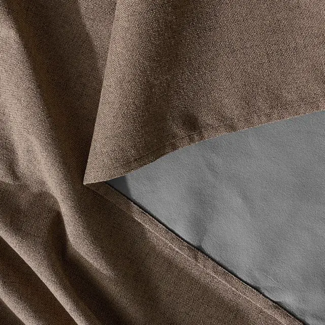 Alt view image 7 of 7 - Brown 100% Blackout Curtains 96 inches Long, Thermal Insulating Privacy Energy Saving Linen Curtains for Bedroom Living Room Window Office Theater Dining Nursery, W52 x L96, 2 Panels