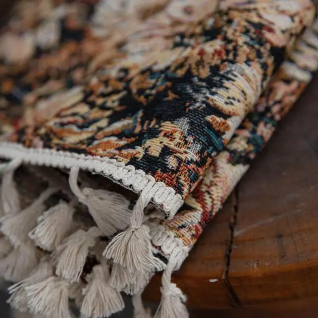 Alt view image 7 of 7 - Vintage Floral Oil Painting Curtains with Tassels Set of 2 Panels Rod Pocket Thermal Insulated Room Darkening Window Curtains/Drapes for Bedroom Living Room (Coffee,59"x87")
