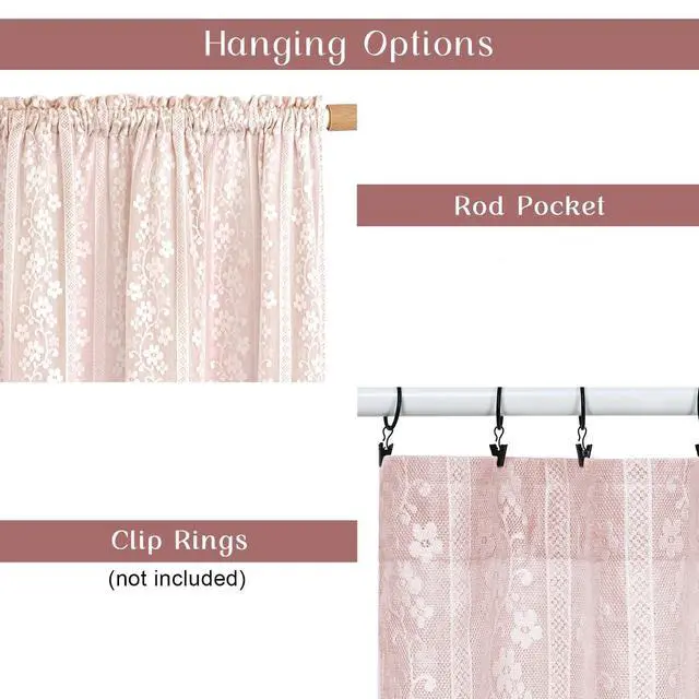Alt view image 6 of 7 - Linen Pink Curtains for Bedroom, Double Layered Curtain 84 Inch Length 2 Panels Set, Farmhouse Rod Pocket Curtains & Drapes with Tiebacks, Light Filtering Curtain for Living Room, 52 x 84 Inch