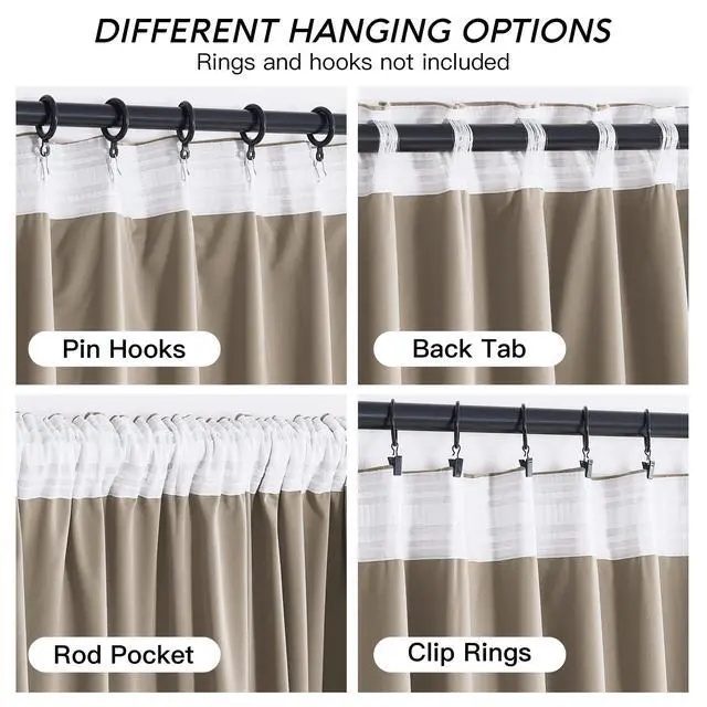 Alt view image 4 of 7 - Camel Beige Velvet Curtains 84 inch, Room Darkening Window Curtains with Multiple Hanging Options Heavy Duty Plush Backdrop for Bedroom Guest Room, W52 x L84 inch, 2 Panels