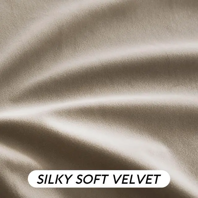 Alt view image 7 of 7 - Camel Beige Velvet Curtains 84 inch, Room Darkening Window Curtains with Multiple Hanging Options Heavy Duty Plush Backdrop for Bedroom Guest Room, W52 x L84 inch, 2 Panels