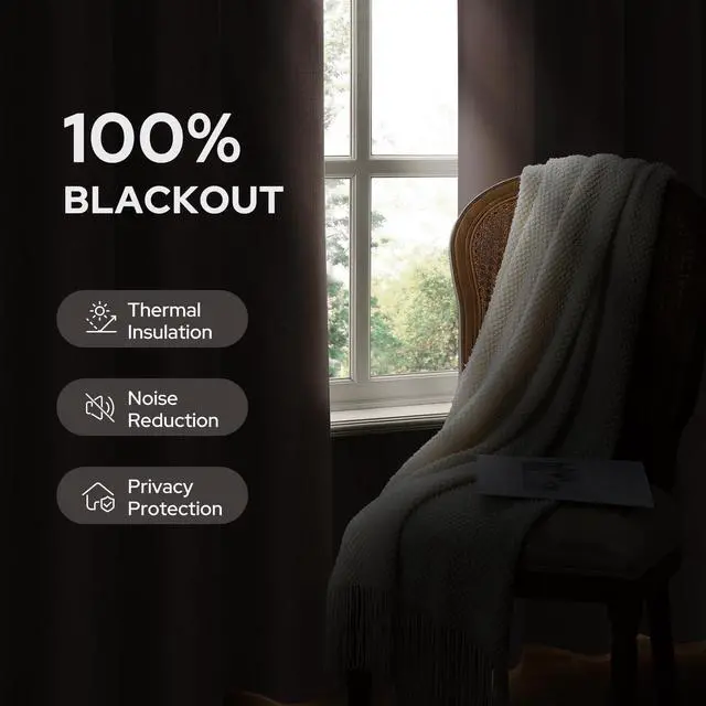 Alt view image 3 of 7 - 100% Blush Pink Linen Blackout Curtains for Bedroom, 52 x 84 Inch Length 2 Panels Faux Linen Thermal Insulated Black Out Grommet Window Drapes for Living Preppy Room DecorNursery