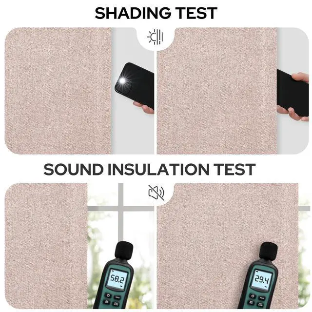 Alt view image 7 of 7 - 100% Blush Pink Linen Blackout Curtains for Bedroom, 52 x 84 Inch Length 2 Panels Faux Linen Thermal Insulated Black Out Grommet Window Drapes for Living Preppy Room DecorNursery
