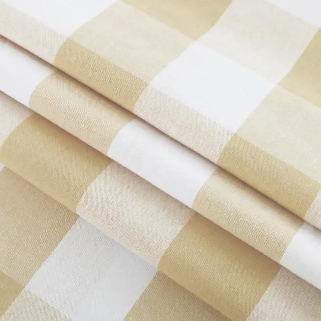 Alt view image 3 of 5 - Buffalo Check Curtains 52 inch wide x 108 inch Long Farmhouse Living Room Divider Bedroom Gingham Plaid Window Curtain Sliding Glass Door Drapes 2 Panels Rod Pocket Window Treatment Set Beige & White