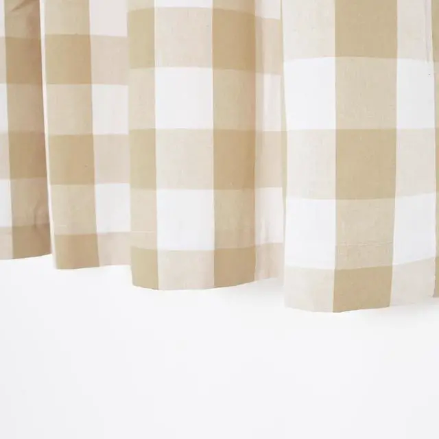 Alt view image 5 of 5 - Buffalo Check Curtains 52 inch wide x 108 inch Long Farmhouse Living Room Divider Bedroom Gingham Plaid Window Curtain Sliding Glass Door Drapes 2 Panels Rod Pocket Window Treatment Set Beige & White