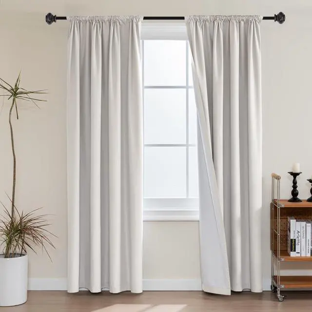 Main image of Blackout Curtains 84 inch Length 100% Blackout Drapes for Bedroom Thermal Insulated Rod Pocket Window Curtains for Living Room Noise Canceling Curtains (2 Panels, 52x84 inch, Natural)