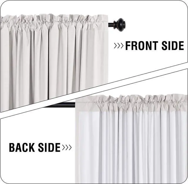 Alt view image 4 of 7 - Blackout Curtains 84 inch Length 100% Blackout Drapes for Bedroom Thermal Insulated Rod Pocket Window Curtains for Living Room Noise Canceling Curtains (2 Panels, 52x84 inch, Natural)