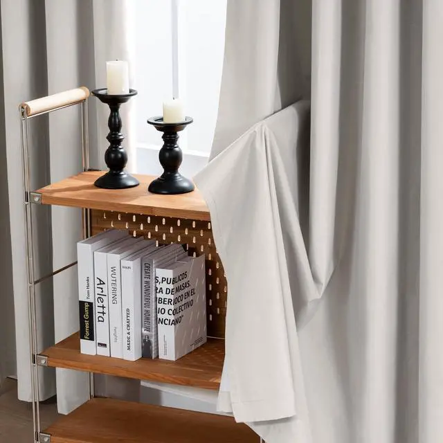 Alt view image 6 of 7 - Blackout Curtains 84 inch Length 100% Blackout Drapes for Bedroom Thermal Insulated Rod Pocket Window Curtains for Living Room Noise Canceling Curtains (2 Panels, 52x84 inch, Natural)
