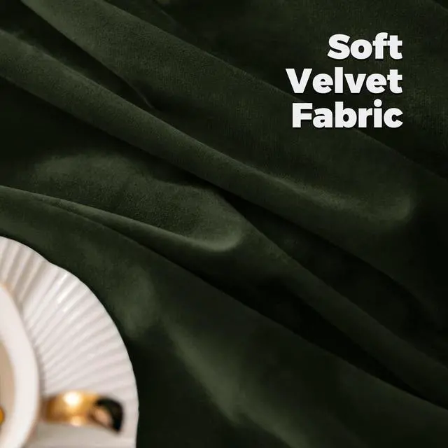 Alt view image 5 of 7 - Olive Green Velvet Curtains 78 Inches Long for Bedroom, Super Soft Thermal Insulated Blackout Velvet Curtains Noise Reduce Back Tab Rod Pocket Drapes for Living Room, 2 Panels, 52 x 78 Inch