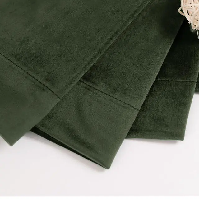 Alt view image 6 of 7 - Olive Green Velvet Curtains 78 Inches Long for Bedroom, Super Soft Thermal Insulated Blackout Velvet Curtains Noise Reduce Back Tab Rod Pocket Drapes for Living Room, 2 Panels, 52 x 78 Inch