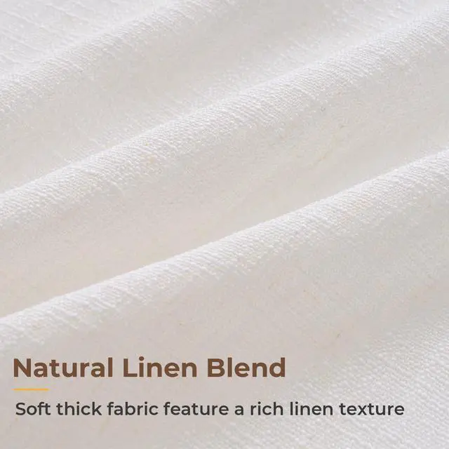 Alt view image 5 of 7 - Memory Trained Pinch Pleated Curtains 84 Inches Long, Linen Curtains for Living Room, 2 Panel Set Pinch Pleated Drapes with Hooks, Light Filtering Window Treatment, 40" W x 84" L, Beige White