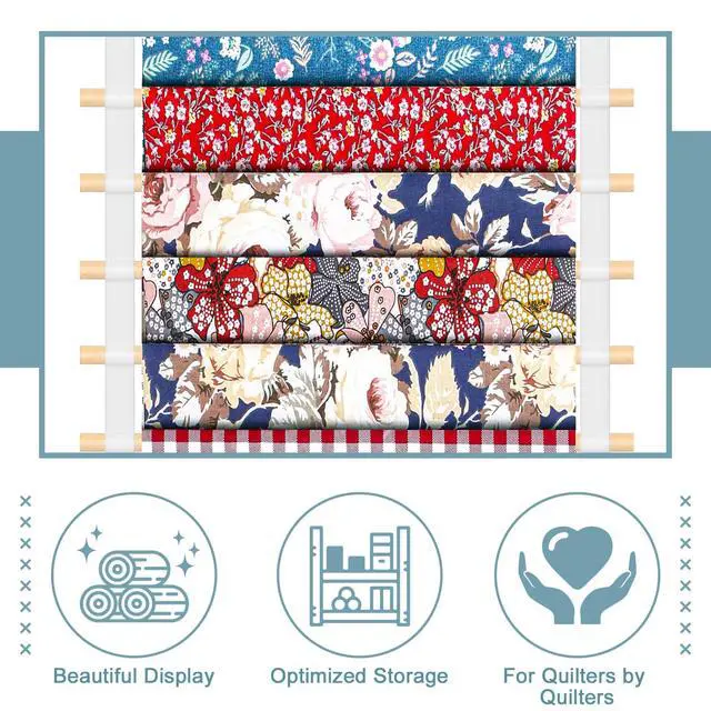 Alt view image 3 of 6 - Sewing Room Hanging Wall Fabric Organizer, Over The Door 20-Shelf Cloth Organizer with 4 Hooks, Closet Hanging Fabric Storage for Sewing & Quilting Collection(16.5 Inch)