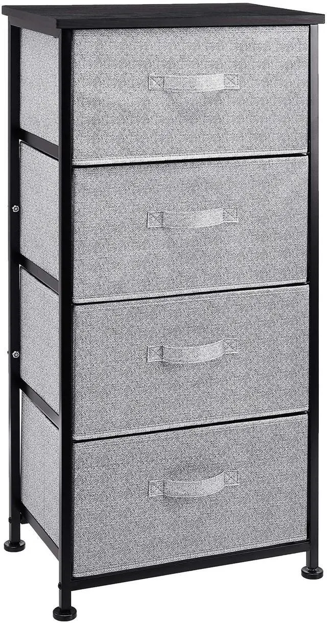 Main image of Fabric 4-Drawer Storage Organizer Unit for Bedroom Closet, Black