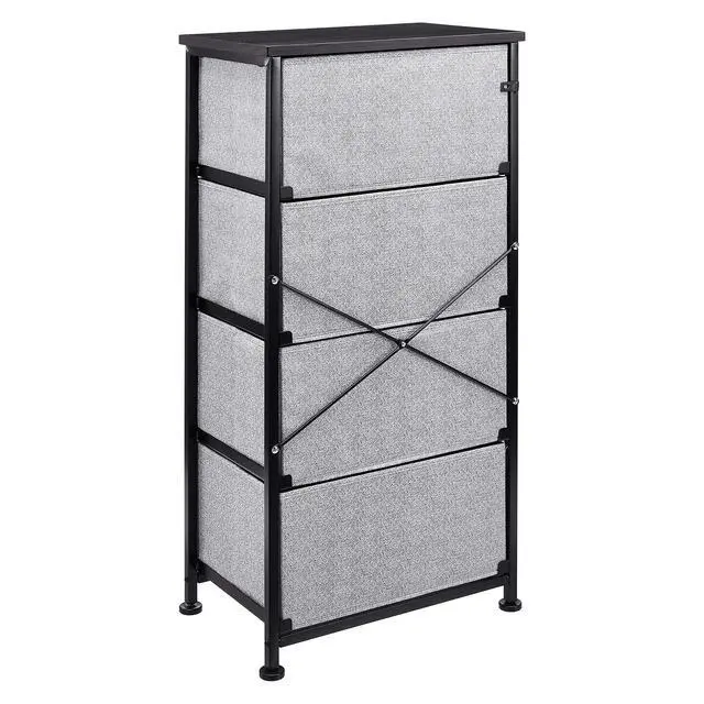Alt view image 3 of 4 - Fabric 4-Drawer Storage Organizer Unit for Bedroom Closet, Black