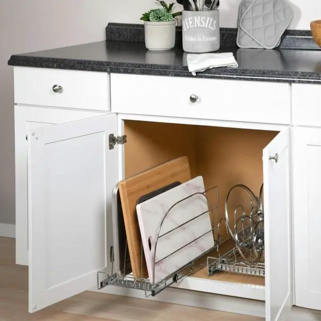 Alt view image 3 of 7 - Pull Out Organizer for Bakeware, Cutting Board and Trays, 8.5"W x 21"D