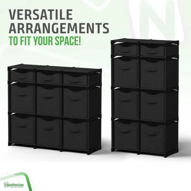 Alt view image 5 of 6 - Cube Storage Organizer with 9 Storage Bins Included Storage Cubes for Home Organization, Toy Storage, Office Storage, Living Room Storage, and General Storage Solution (Black)