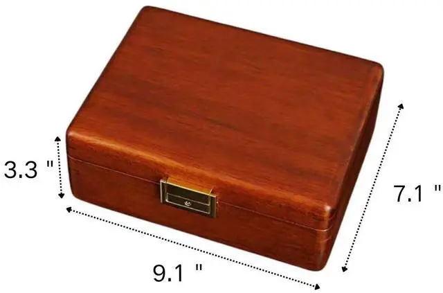 Alt view image 6 of 6 - 2 Layer Solid Wooden Jewelry Box with Lock and Key for Women Men Vintage Velvet Wood Jewelry Organizer Storage for Earrings Rings Necklaces Bracelet Watch Mothers Day Gift