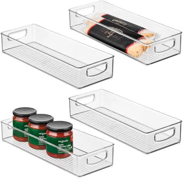 Main image of Slim Extra Long Clear Storage Bin, 4-Pack