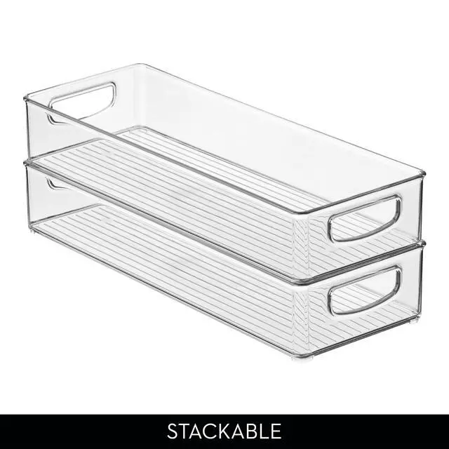 Alt view image 4 of 7 - Slim Extra Long Clear Storage Bin, 4-Pack