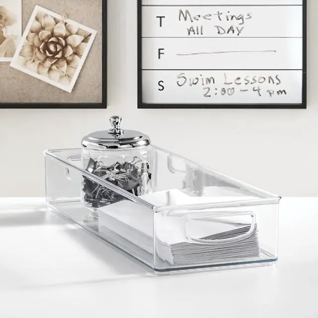 Alt view image 5 of 7 - Slim Extra Long Clear Storage Bin, 4-Pack