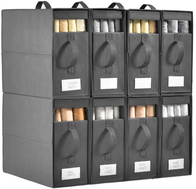 Main image of Large Bed Sheet Organizers and Storage,8 Pack Linen Closet Organizers and Storage, Foldable Bedding Storage for Bedsheets