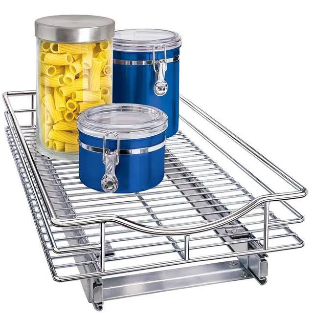 Main image of Pull Out Cabinet Organizer, 11" x 21" Slide Out Cabinet Organizer Pull Out Drawer Pull Out Shelves for Kitchen Cabinets Under Sink Organizers - Lifetime Ltd. Warranty, Chrome