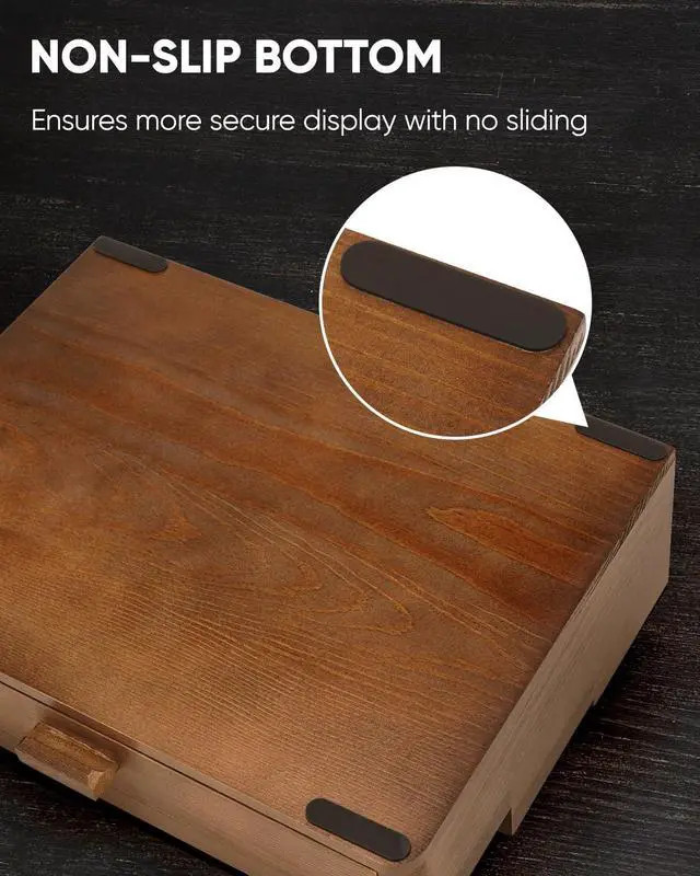 Alt view image 4 of 7 - Cologne Organizer for Men, 3 Tier Wooden Cologne Stand with Drawer Storage and Hidden Compartment, Perfume Display Holder for Dresser, Great Gifts for Him Dad Fathers, Brown