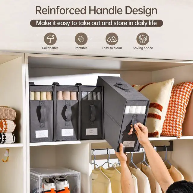 Alt view image 5 of 7 - Large Bed Sheet Organizers and Storage,8 Pack Linen Closet Organizers and Storage, Foldable Bedding Storage for Bedsheets