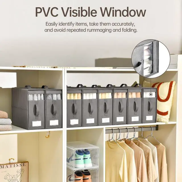 Alt view image 6 of 7 - Large Bed Sheet Organizers and Storage,8 Pack Linen Closet Organizers and Storage, Foldable Bedding Storage for Bedsheets