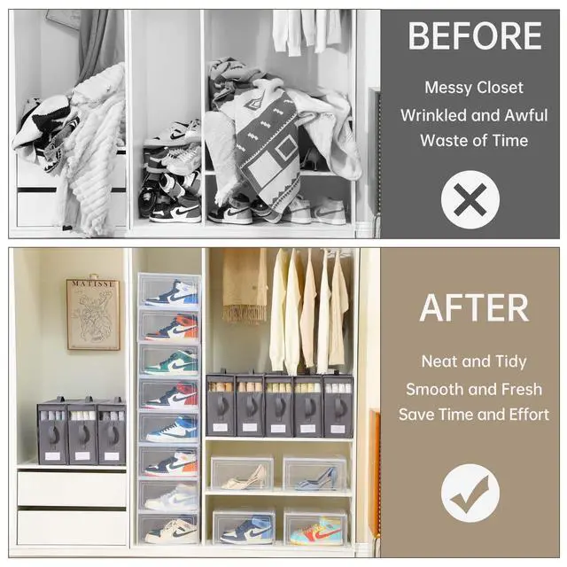 Alt view image 7 of 7 - Large Bed Sheet Organizers and Storage,8 Pack Linen Closet Organizers and Storage, Foldable Bedding Storage for Bedsheets
