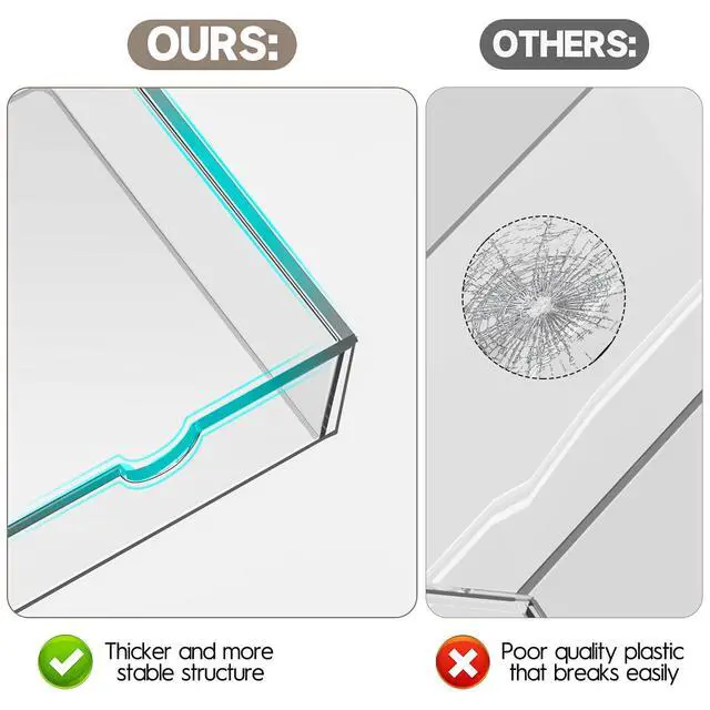 Alt view image 6 of 7 - Acrylic Drawer Organizers - 21 Drawers 4 Set - Clear Storage Drawers for Office Supplies - Stackable Makeup Organizer - Dustproof Desk Organizers for Makeup, Jewelry, Pen, Stationary