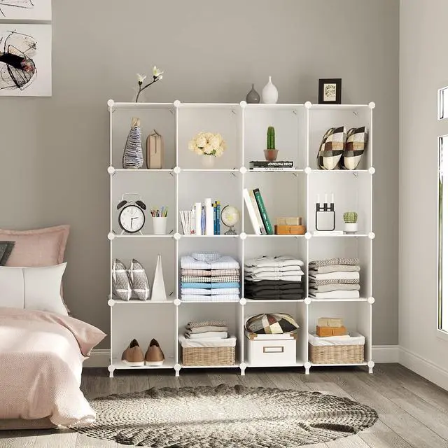 Alt view image 2 of 7 - Cube Storage Organizer, 16 Cube Closet Organizer, White