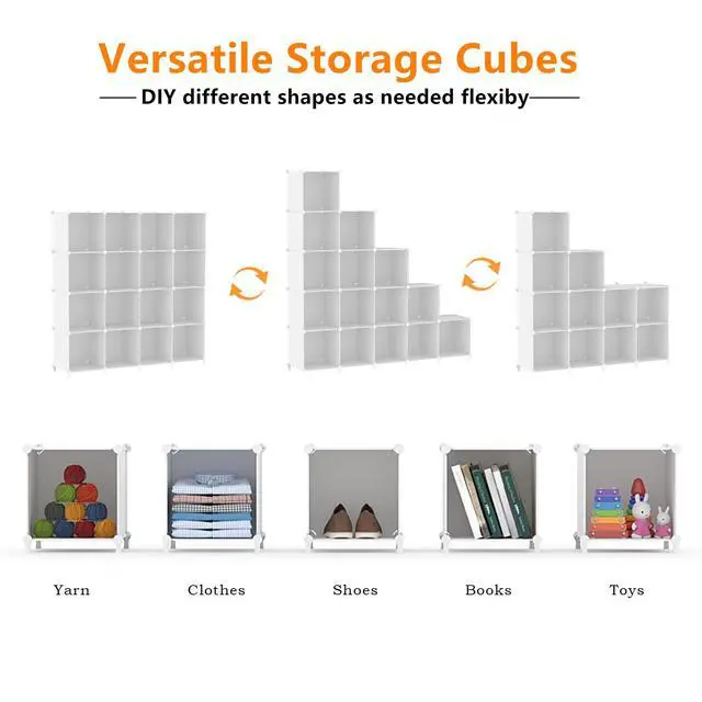 Alt view image 6 of 7 - Cube Storage Organizer, 16 Cube Closet Organizer, White