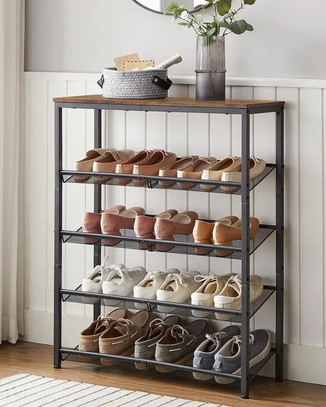 Alt view image 7 of 7 - Shoe Rack for Entryway, Freestanding, Adjustable, Industrial