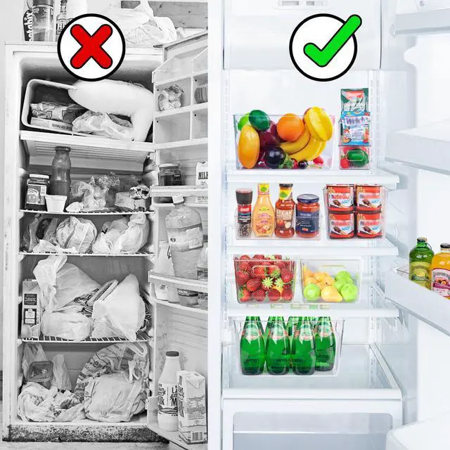 Alt view image 6 of 7 - Clear Plastic Storage Bins-8 Pcs Pantry Organizers and Storage Containers with 4 Large (11"x8"x6") and 4 Small Snack Containers, Home Organization for Bathroom, Kitchen, Closet and Office