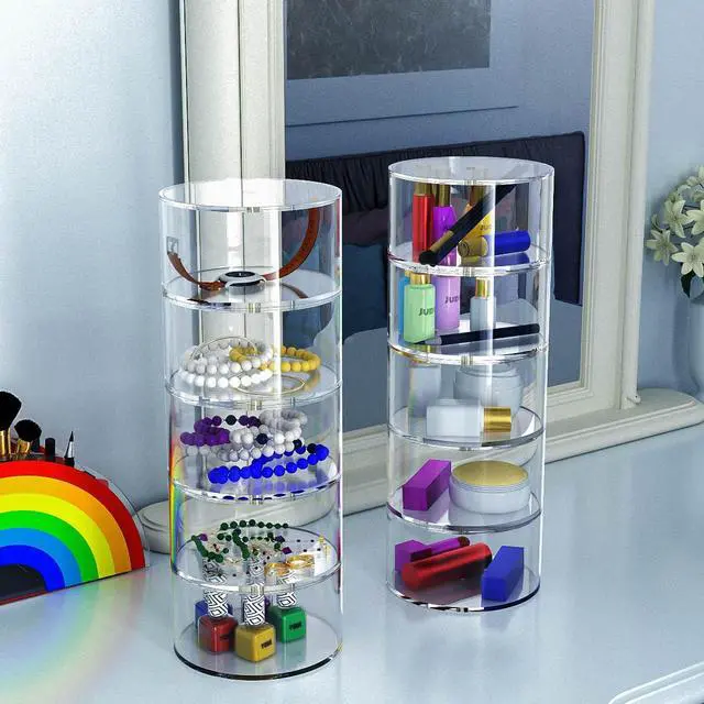 Alt view image 6 of 7 - Belt Organizer, Acrylic 8 Layers Belt Case Storage Holder and Display for Accessories like Jewelry,Watch,Bracelets
